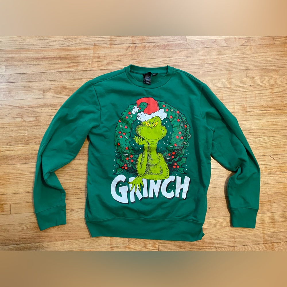 Dr. Guess The Grinch Men's M Light Up Graphic Sweatshirt Christmas Not Tested